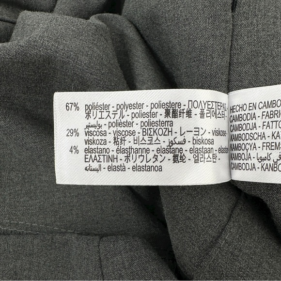 Zara Skater Skirt - Dark Gray Wide Pleat Belt Detail Pleated Mini Skirt sz S - Picture 7 of 8
